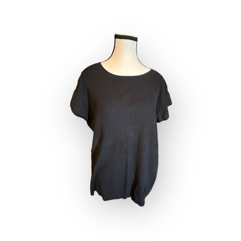 Women’s 2x Reitmans Black Scoop Neck Ribbed Knit Batwing Top 2XL XXL 18 20
